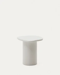 Kave Home Bijzettafel Macarella Wit Cement 48x47cm