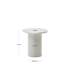 Kave Home Bijzettafel Macarella Wit Cement 48x47cm