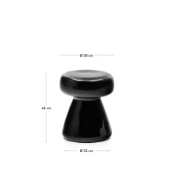 Kave Home Bijzettafel Manya Zwart Keramiek Ø38cm