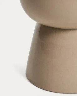 Kave Home Bijzettafel Mesquida Outdoor Keramiek Beige Ø35cm
