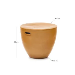 Kave Home Bijzettafel Mesquida Outdoor Keramiek Mosterdkleurig Ø45cm