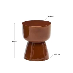 Kave Home Bijzettafel Mesquida Outdoor Keramiek Terracotta Ø35cm
