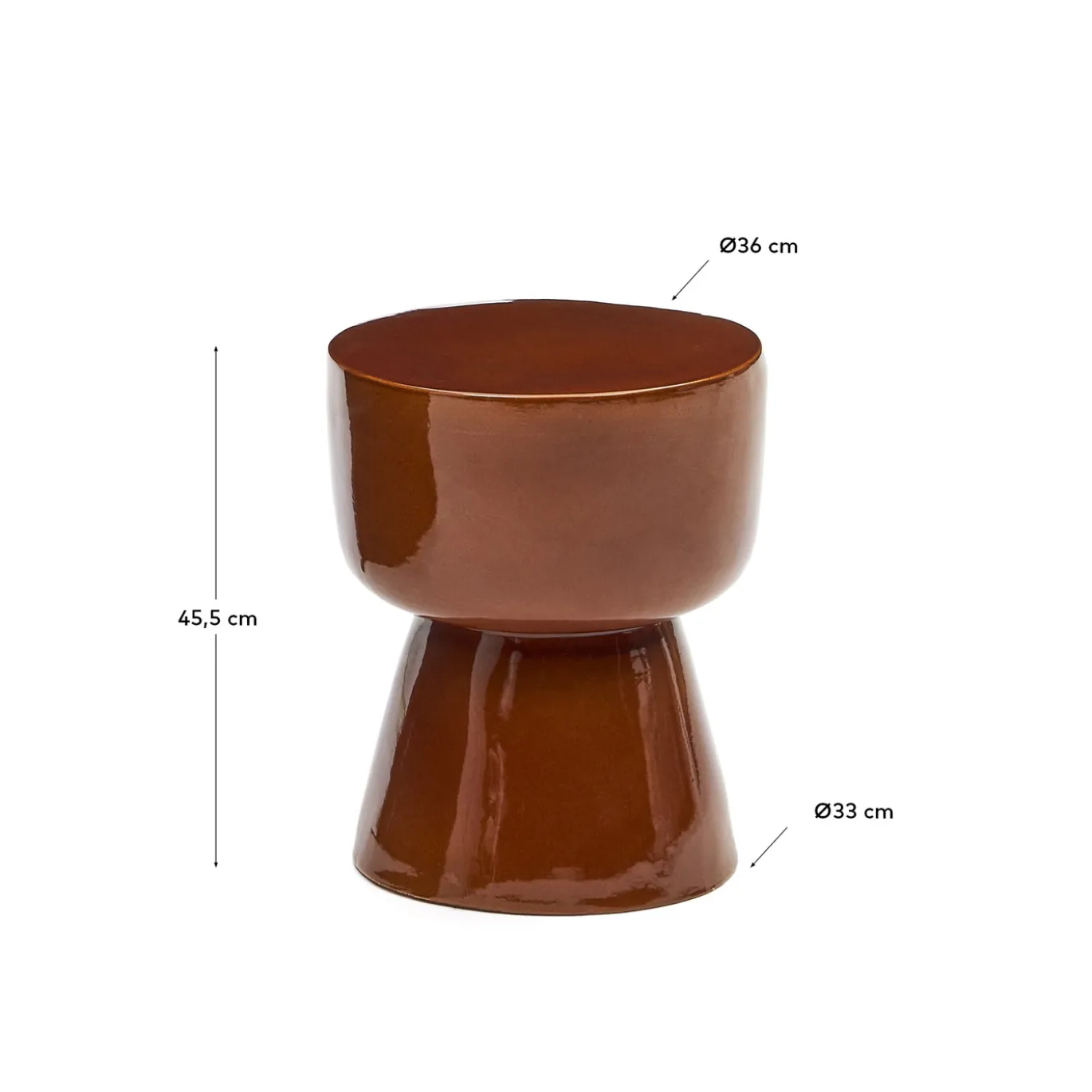 Kave Home Bijzettafel Mesquida Outdoor Keramiek Terracotta Ø35cm
