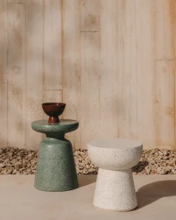 Kave Home Bijzettafel Mesquida Outdoor Groen Terrazzo Ø39cm