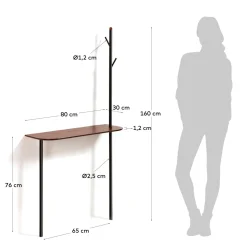 Kave Home Bijzettafel met Kapstok Marcolina 80x160cm