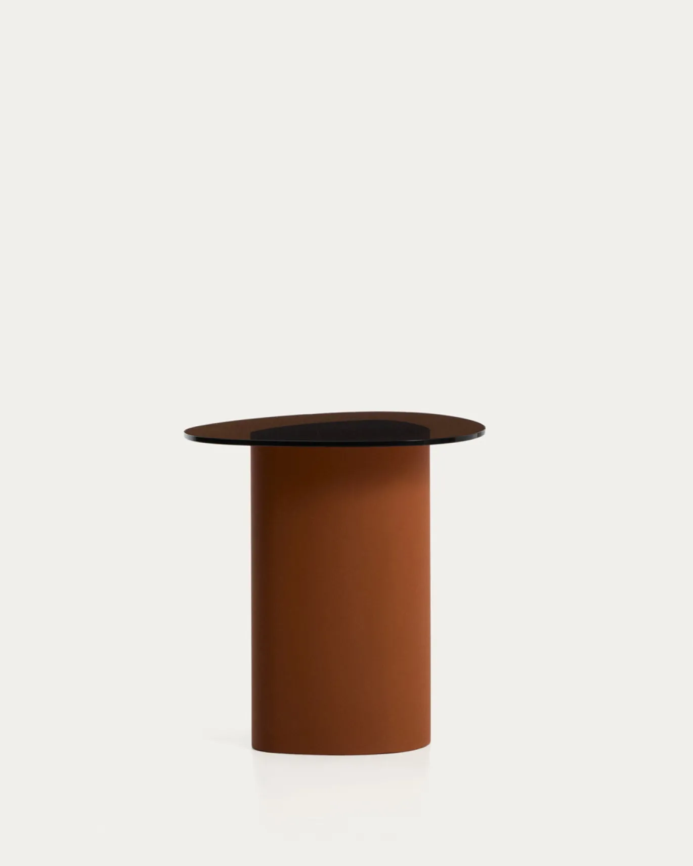 Kave Home Bijzettafel Olir Glas Metaal Bruin 48cm