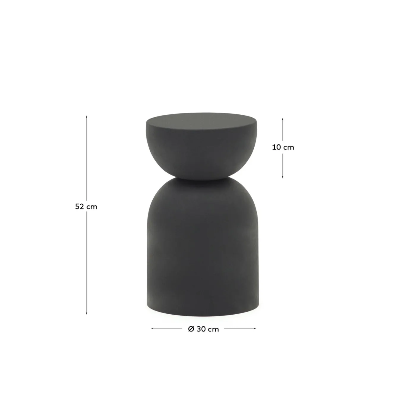 Kave Home Bijzettafel Rachell Zwart Ø30cm.