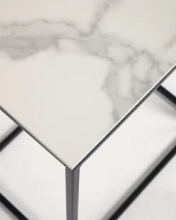 Kave Home Bijzettafel Rewena Kalos Blanco 45x30cm