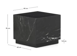 Kave Home Bijzettafel Sorein Zwart Marmer 40x40cm