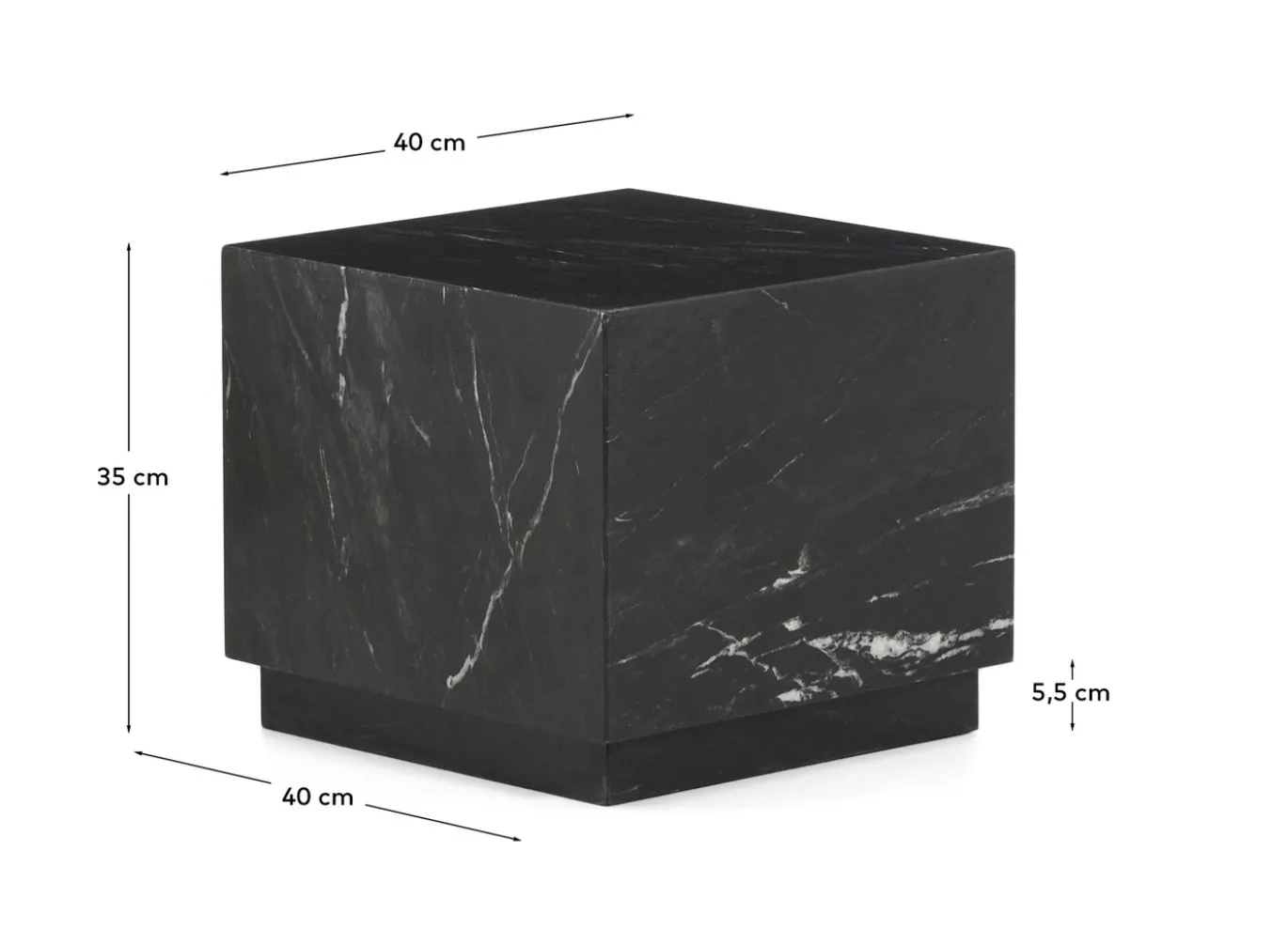 Kave Home Bijzettafel Sorein Zwart Marmer 40x40cm