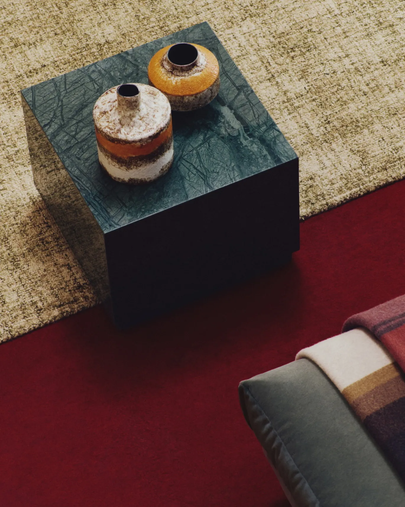 Kave Home Bijzettafel Sorein Groen Marmer 50x50cm