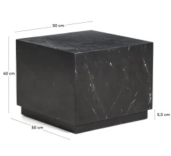 Kave Home Bijzettafel Sorein Marmer Zwart 50cm