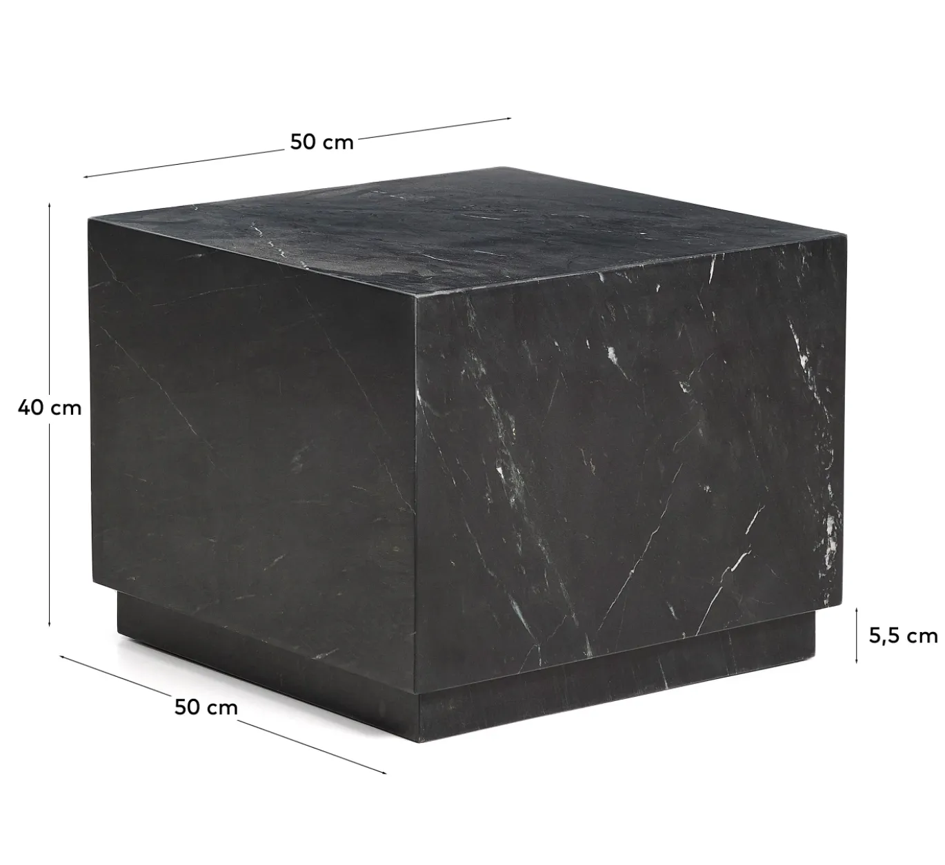 Kave Home Bijzettafel Sorein Marmer Zwart 50cm