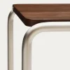 Kave Home Bijzettafel Tarsel Walnootfineer met RVS Frame 42x47cm