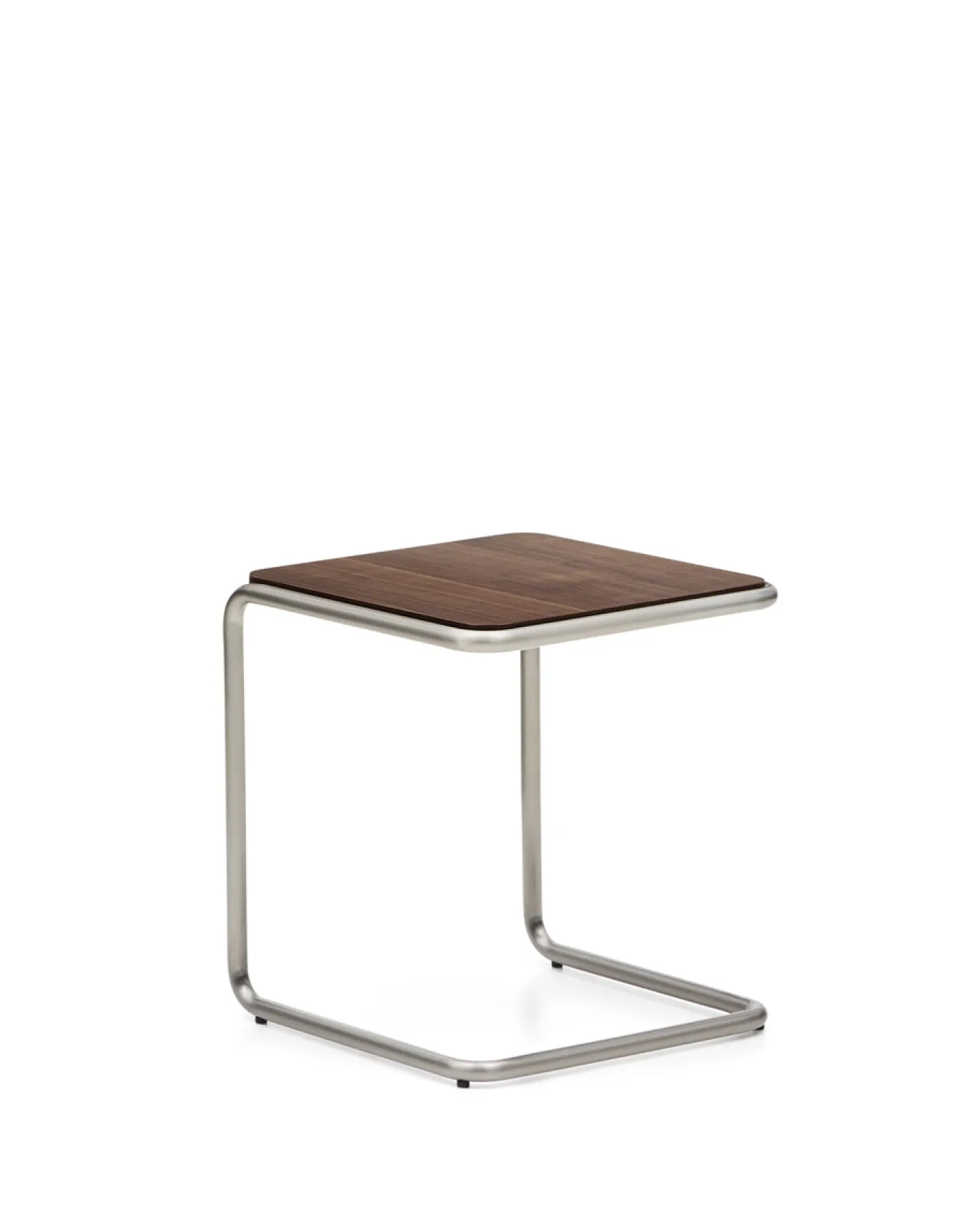 Kave Home Bijzettafel Tarsel Walnootfineer met RVS Frame 42x47cm