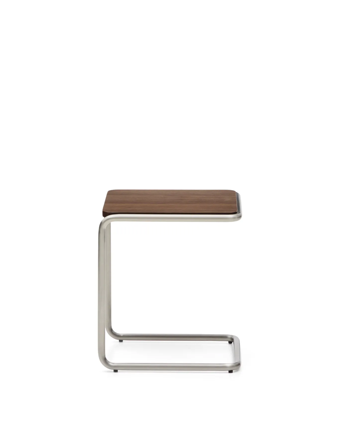 Kave Home Bijzettafel Tarsel Walnootfineer met RVS Frame 42x47cm