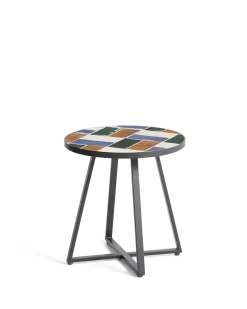 Kave Home Bijzettafel Tella Outdoor Staal Tegels Meerkleurig Ø90cm