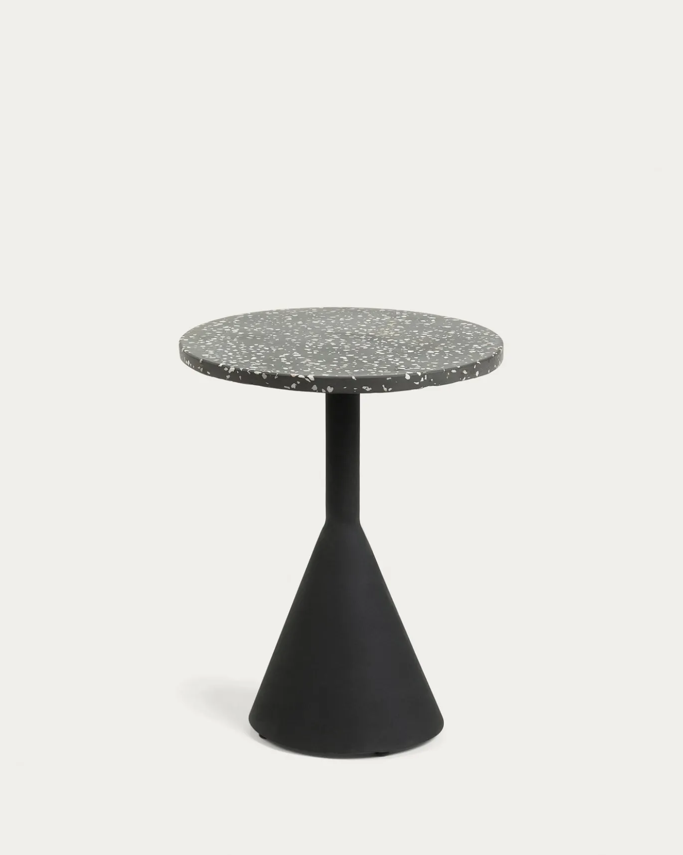 Kave Home Bijzettafeltje Delano Zwart Terrazzo Ø40cm