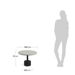 Kave Home Bijzettafeltje Delano Grijs Terrazzo Ø55cm
