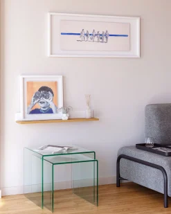 Kave Home Bijzettafeltjes Burano Set 2 Glas