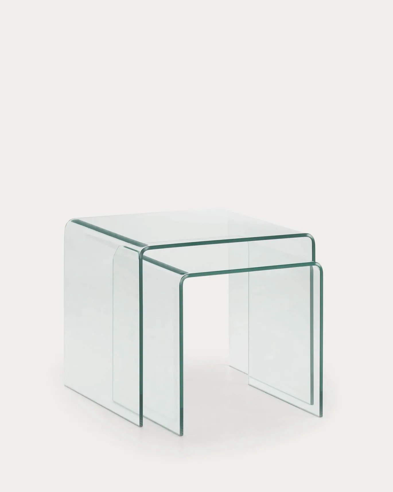 Kave Home Bijzettafeltjes Burano Set 2 Glas