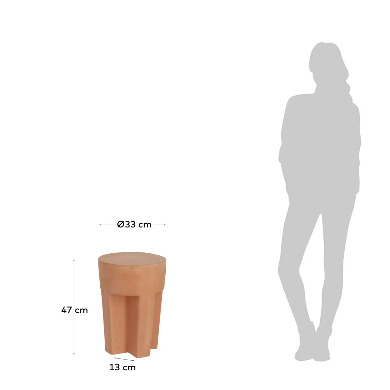 Kave Home Bijzettafel Vilena Terracotta Ø33cm