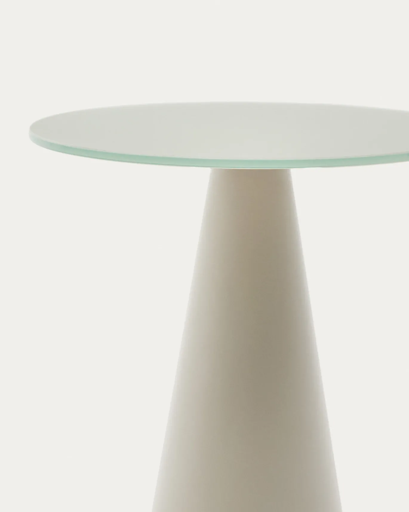 Kave Home Bijzettafel Wilshire Mat Gehard Glas en Mat Grijs Gelakt Staal Ø35cm