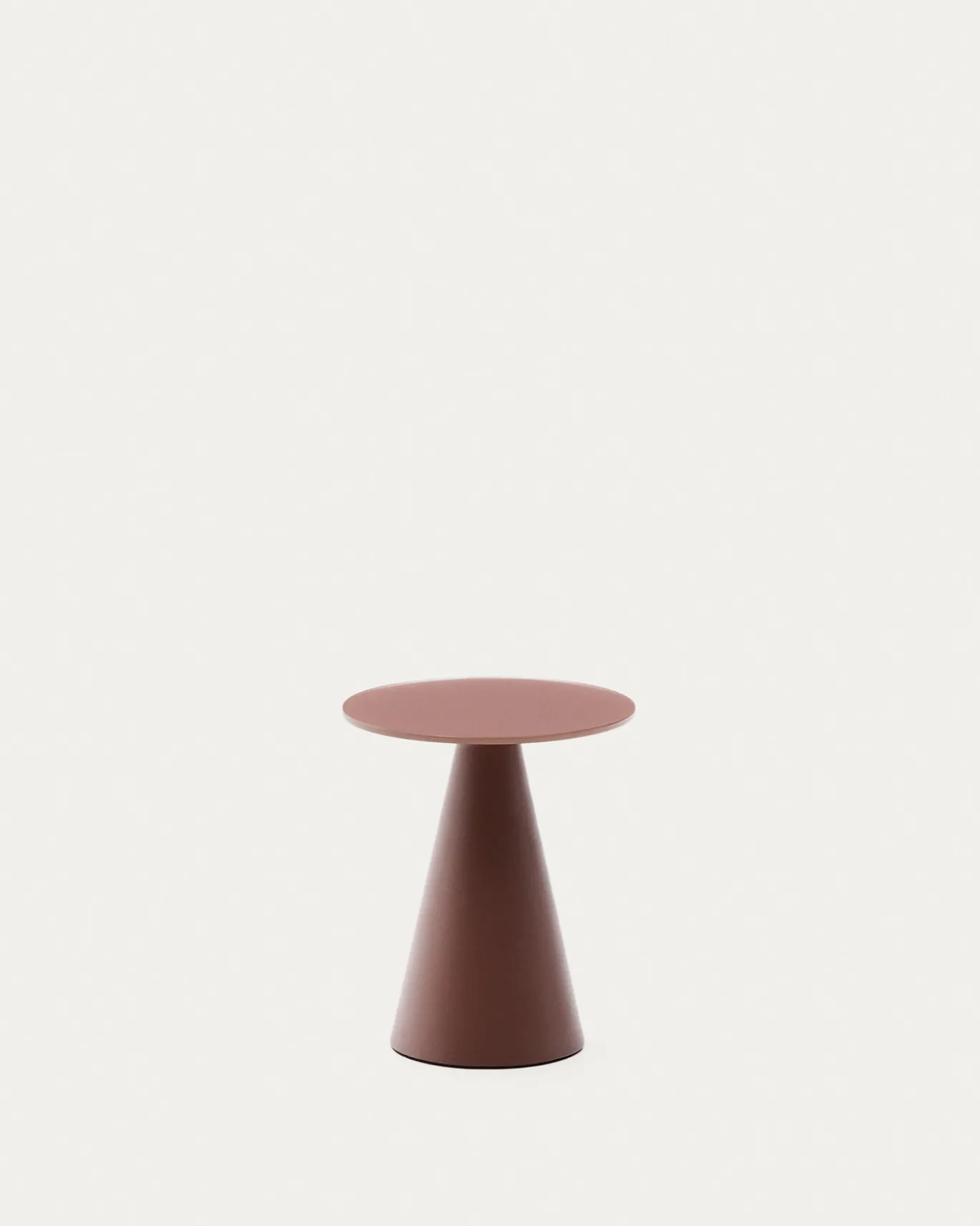 Kave Home Bijzettafel Wilshire Gehard Glas En Terracotta Gelakt Staal Ø35cm