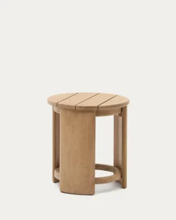 Kave Home Bijzettafel Xoriguer Massief Eucalyptushout Ø56cm