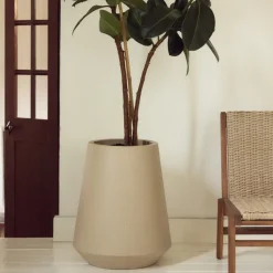 Kave Home Bloempot Calun Cement Beige Ø50cm