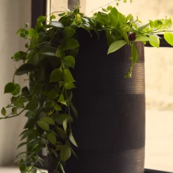Kave Home Bloempot Tival Cement Zwart Set van 2