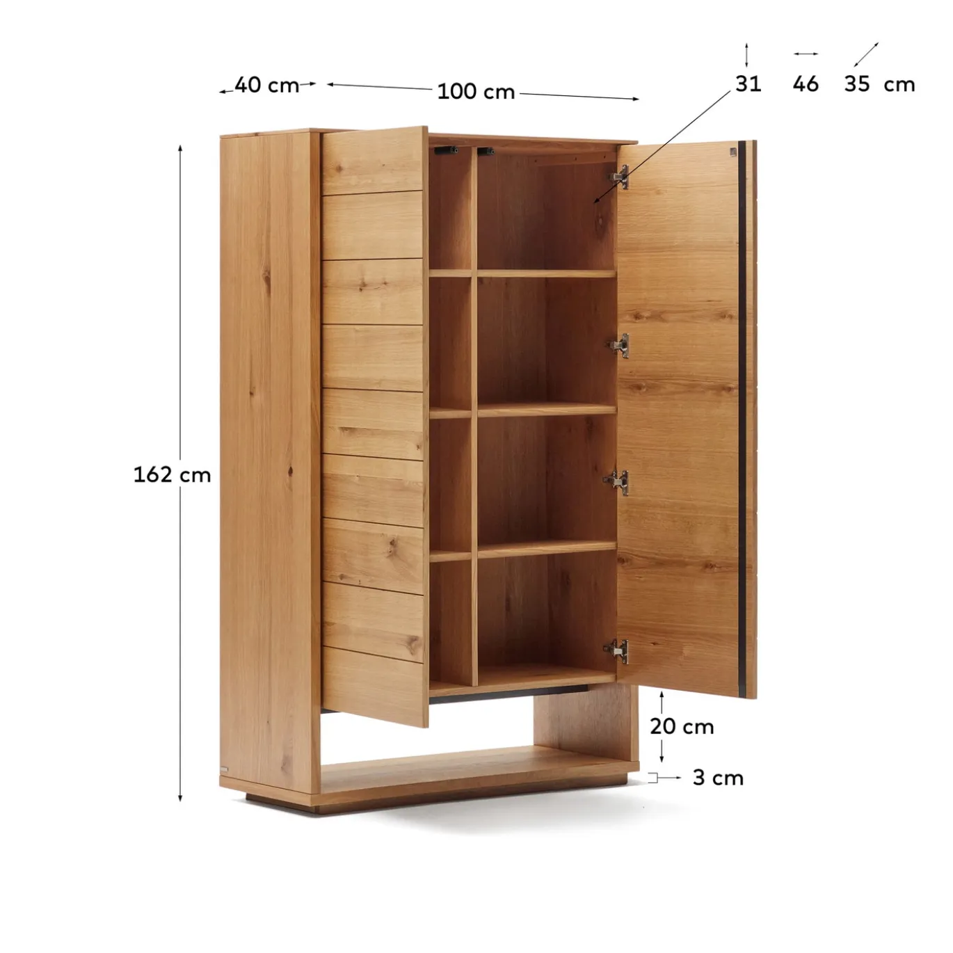 Kave Home Buffetkast Alguema Eikenfineer Naturel 100x163,5cm