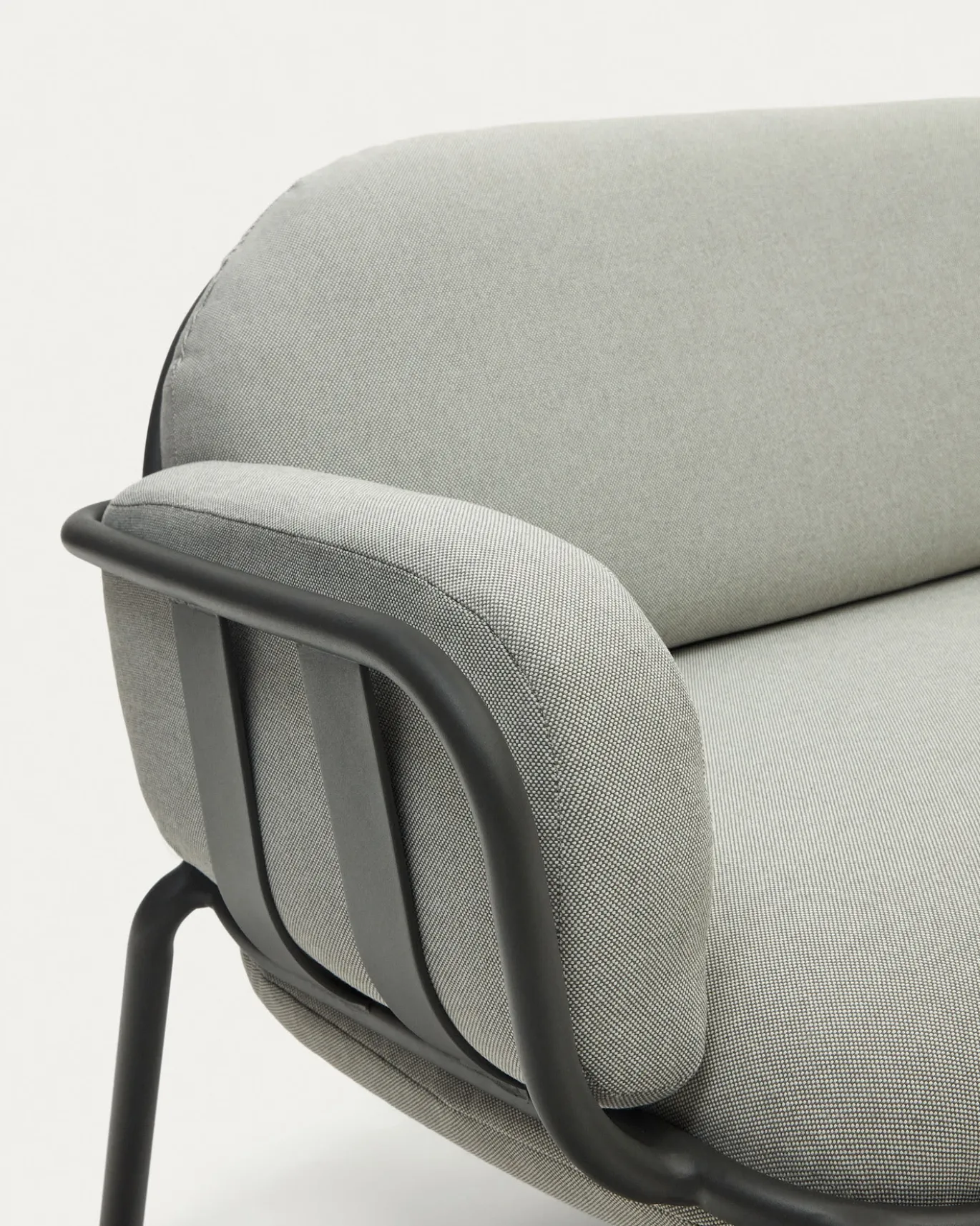 Kave Home Buitenbank Joncols 3-Zits Aluminium Grijs Gelakt 225cm