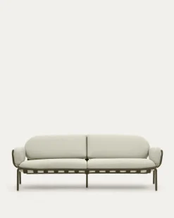 Kave Home Buitenbank Joncols 3-Zits Aluminium Groen Gelakt 225cm