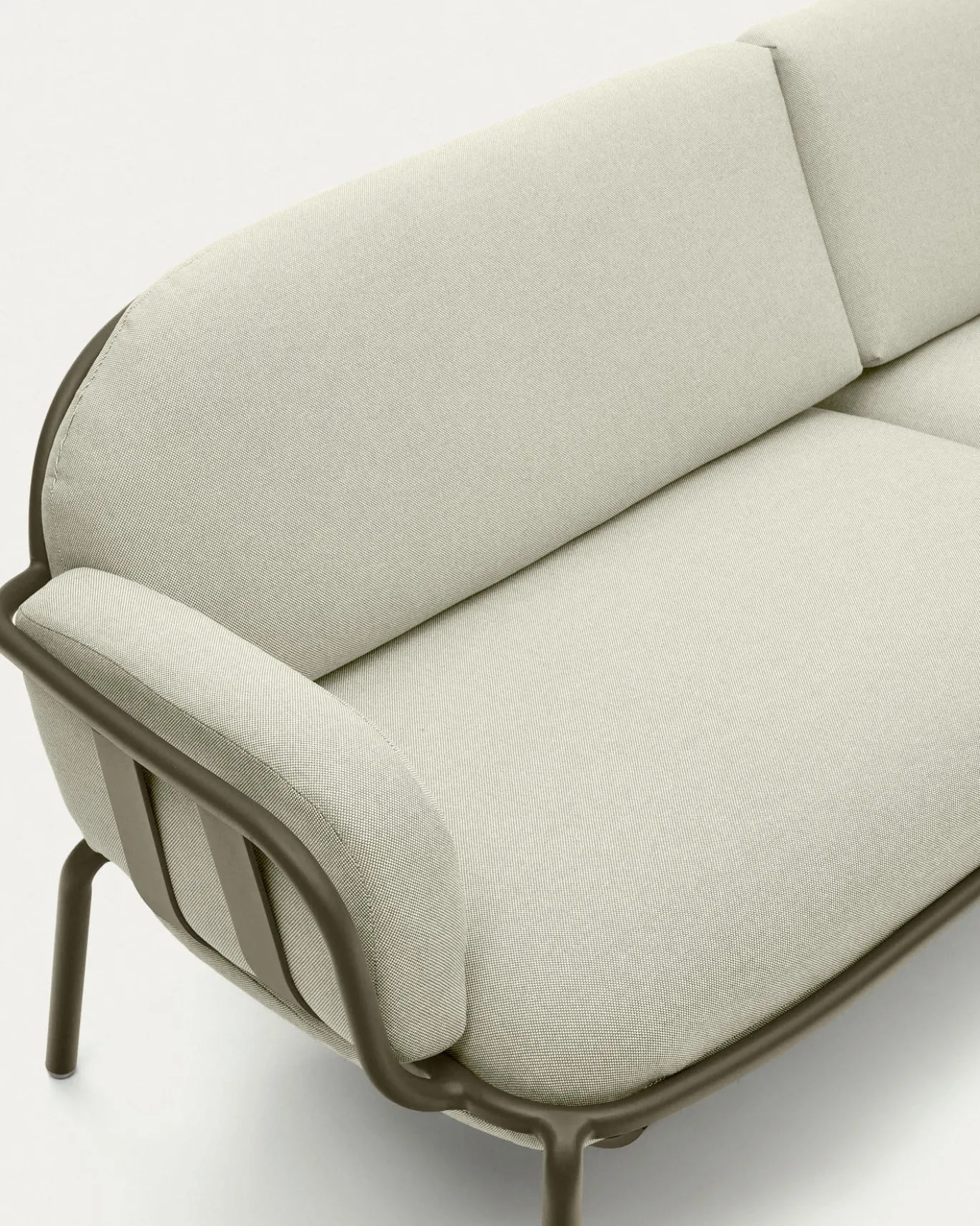 Kave Home Buitenbank Joncols 3-Zits Aluminium Groen Gelakt 225cm