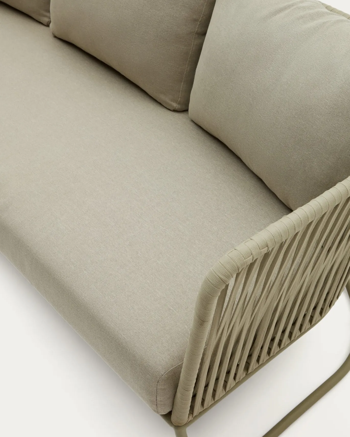 Kave Home Buitenbank Saconca 3-Zits Touw Groen 189cm