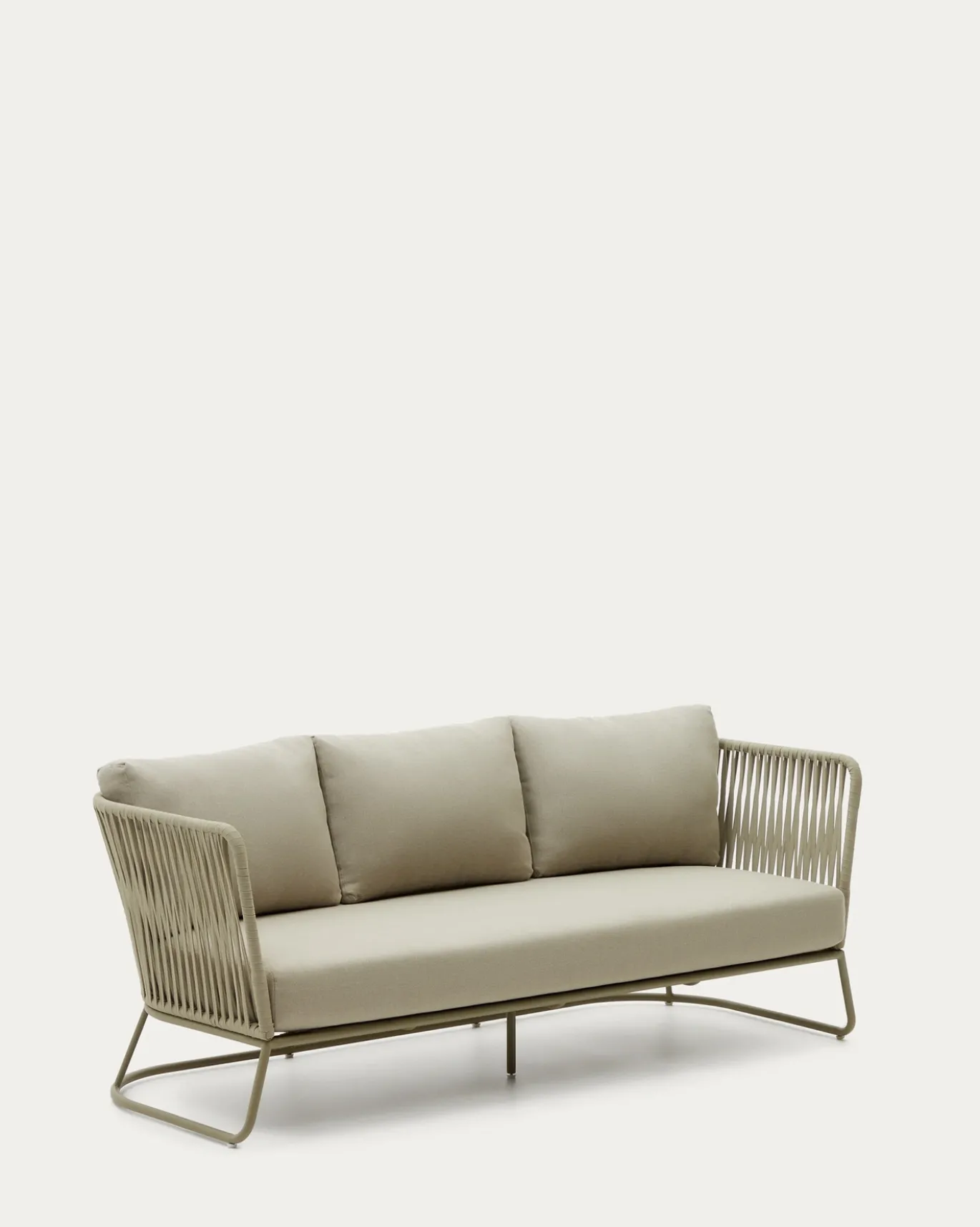 Kave Home Buitenbank Saconca 3-Zits Touw Groen 189cm