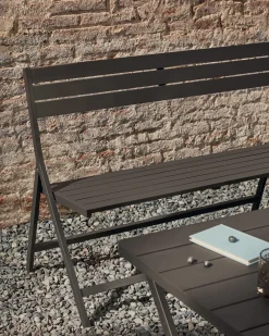 Kave Home Buitenbank Toretta Opvouwbaar Aluminium Donkergrijs