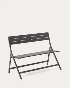 Kave Home Buitenbank Toretta Opvouwbaar Aluminium Donkergrijs