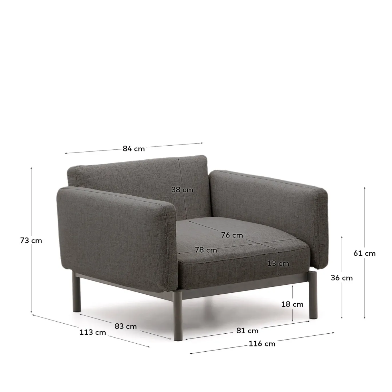 Kave Home Buitenfauteuil Sorells Grijs