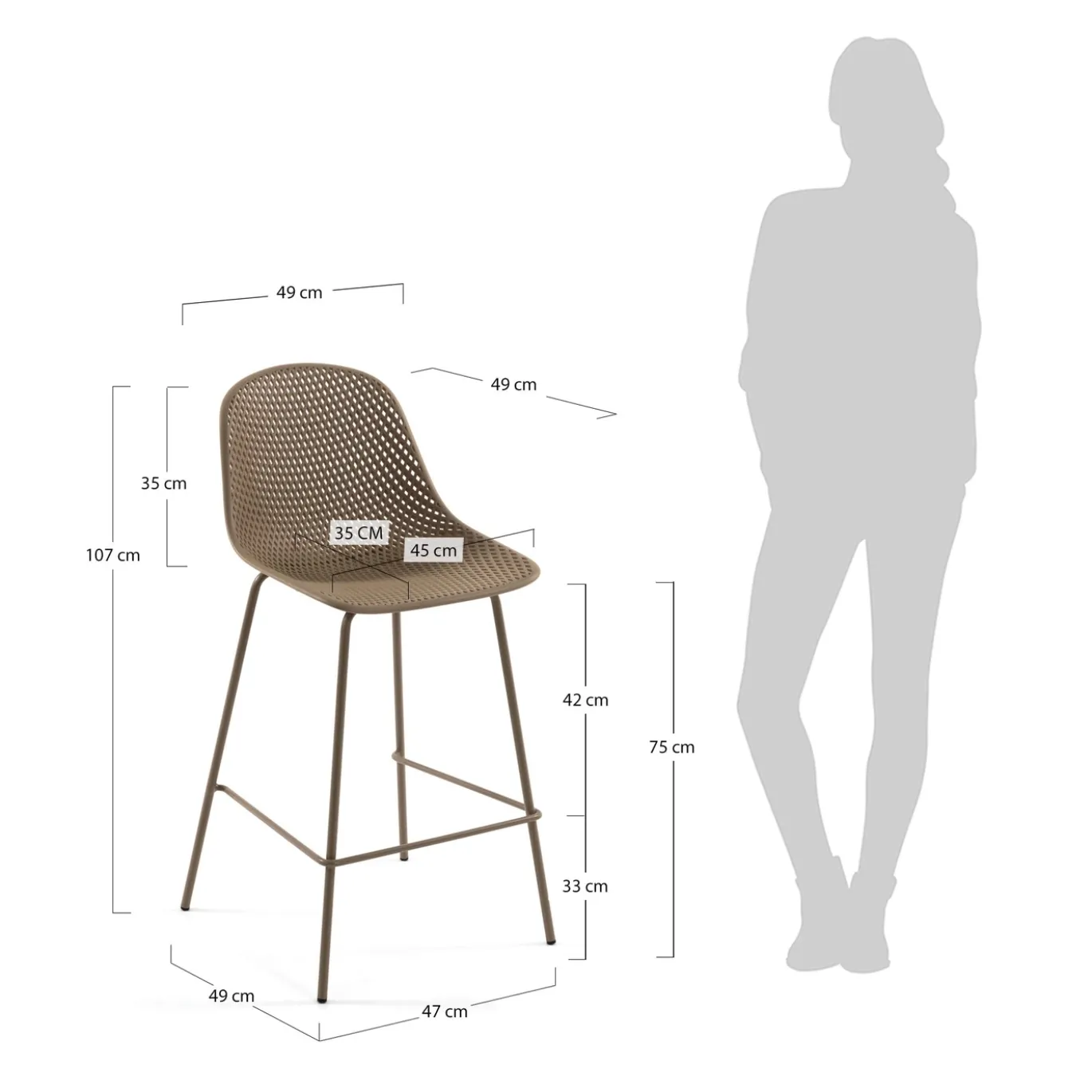 Kave Home Buitenkruk Quinby Beige 75cm