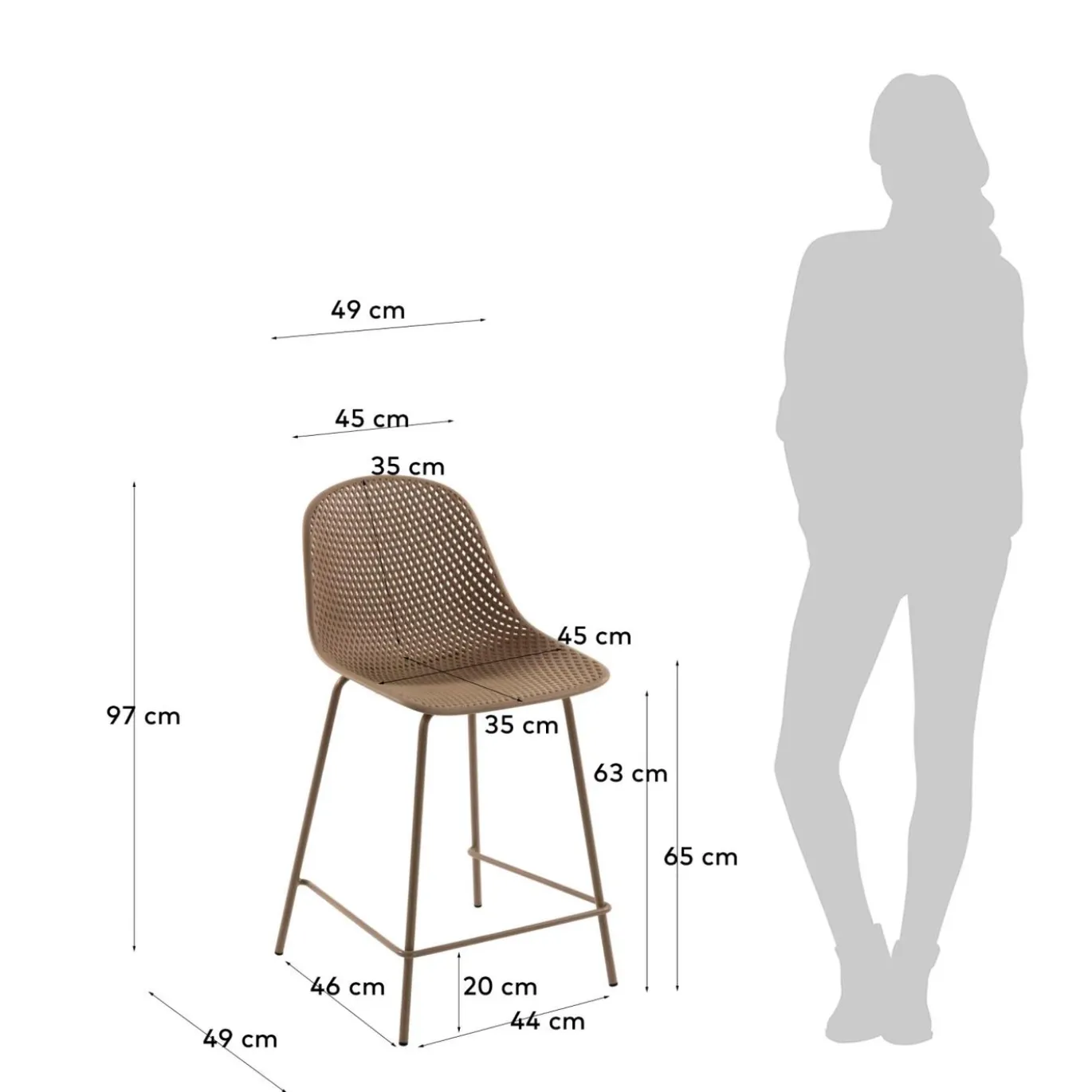 Kave Home Buitenkruk Quinby Beige Hoogte 65cm