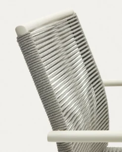 Kave Home Buitenstoel Culip Touw en Wit Aluminium