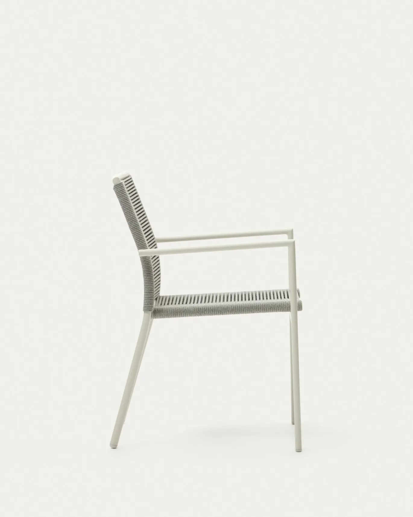 Kave Home Buitenstoel Culip Touw en Wit Aluminium