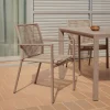 Kave Home Buitenstoel Culip Touw en Bruin Aluminium