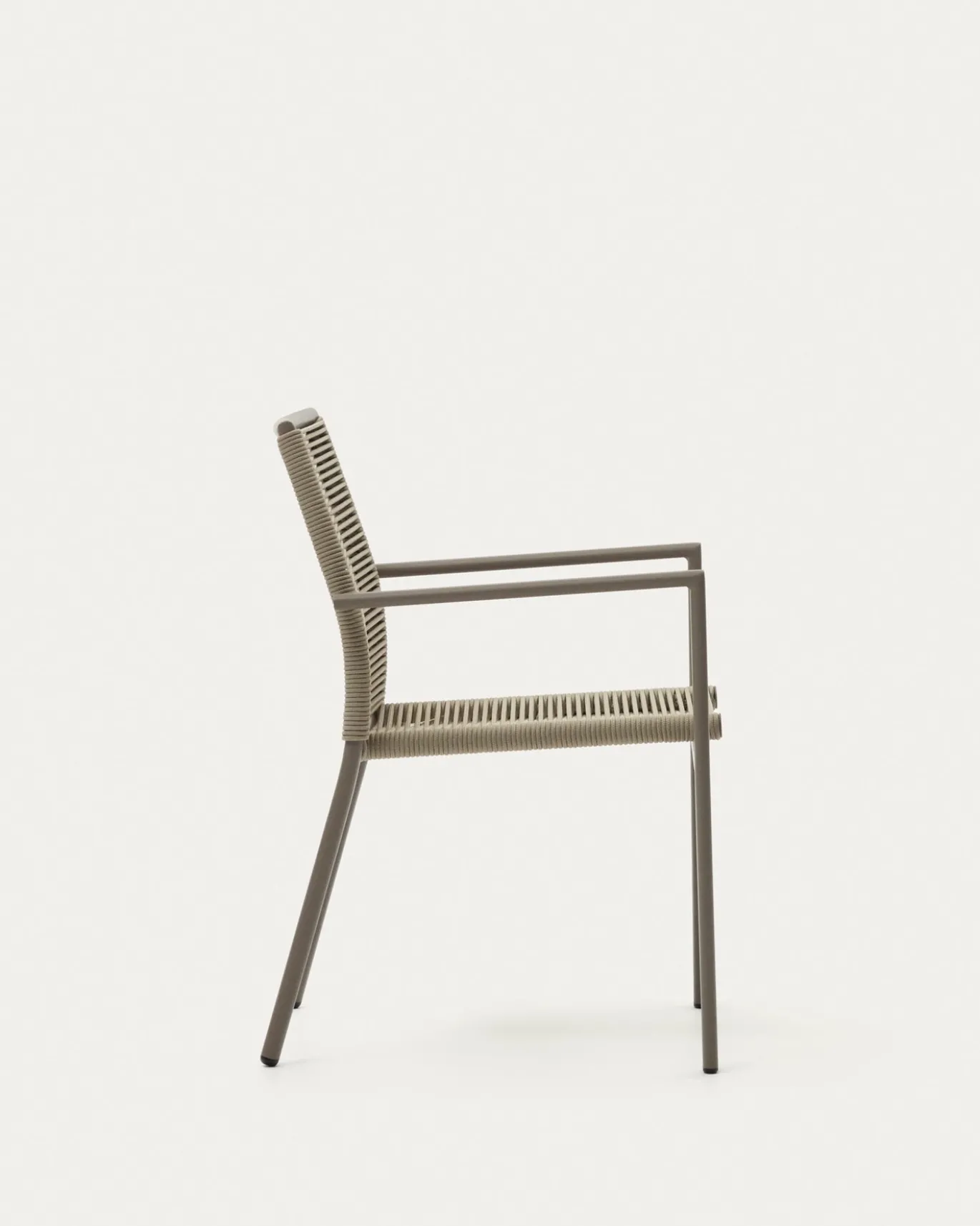 Kave Home Buitenstoel Culip Touw en Bruin Aluminium