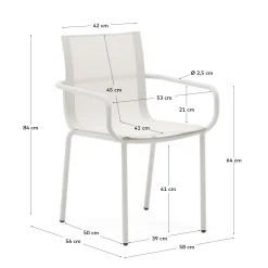 Kave Home Buitenstoel Galdana Stapelbaar Aluminium Wit