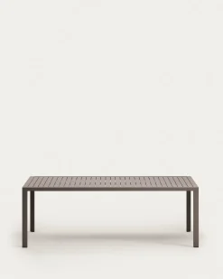 Kave Home Buitentafel Culip Aluminium Bruin 220x100cm