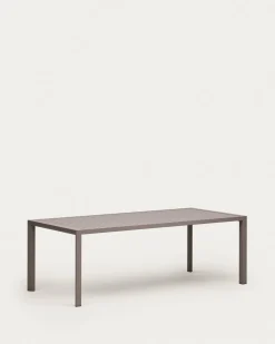 Kave Home Buitentafel Culip Aluminium Bruin 220x100cm