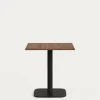 Kave Home Buitentafel Dina Bruin Notenhout Melamine 70x70cm